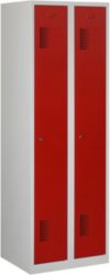 Vestiaire NH 180 2.2 Gris, rouge 2 Portes 2 colonnes Serrure cylindre