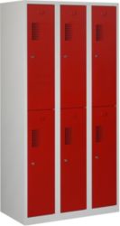 Vestiaire NH 180 3.6 Gris, rouge 3 Portes 6 colonnes Système antichute