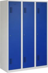 Vestiaire NHT 180 3.3 Gris, bleu 3 Portes 3 colonnes Serrure cylindre