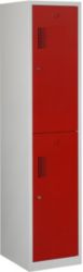 Vestiaire NHTD 180 1.2 Gris, rouge 400 x 500 x 1,800 mm 1 colonne