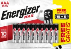 Piles Energizer Max AAA LR03 1,5V Alcaline 20 Unités