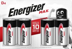Piles Energizer Max D LR20 1,5V Alcaline 4 Unités