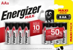 Piles Energizer Max AA LR6 1,5V Alcaline 8 Unités