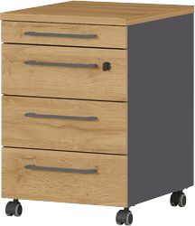 Caisson à tiroirs GERMANIA 4239 564 420 x 490 x 610 mm Gris, chêne