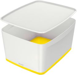 Boîte de rangement Leitz MyBox WOW 18 L Blanc, Jaune 31,8 x 38,5 x 19,8 cm