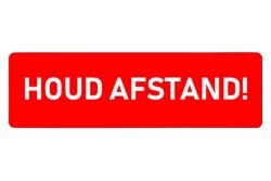 Paillasson Gardez vos distances Noir, rouge 900 x 600 mm