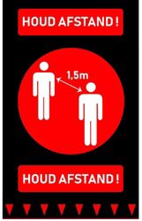 Paillasson Gardez vos distances Noir, rouge 900 x 1&nbsp;500 mm