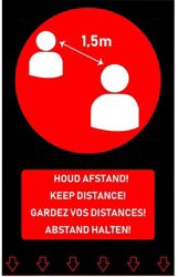 Paillasson 4 Langues Noir Rouge 900 x 1&nbsp;500 mm