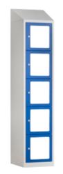 Casier CKT 180 Bleu Blanc 400 x 500 x 1 800 mm Acier 5 Portes Cadenas