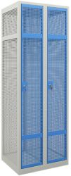 Casier mesh KTS 180 Bleu Blanc 600 x 500 x 1 800 mm Acier 2 Portes Cadenas