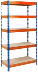 Étagère résistante office marshal Bleu et orange 1&nbsp;800 x 1&nbsp;200 x 450 mm