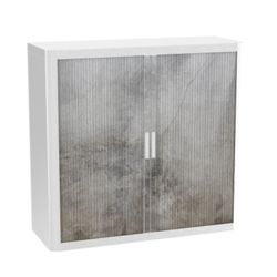 Armoire basse à rideaux Paperflow Fissurée Gris, blanc 1&nbsp;100 x 415 x 1&nbsp;040 mm