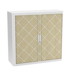 Armoire basse à rideaux Paperflow Art déco, Levé du soleil Assortiment 1&nbsp;100 x 415 x 1&nbsp;040 mm