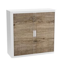 Armoire à rideau Paperflow Bois clair Brun, blanc 1&nbsp;100 x 415 x 1&nbsp;040 mm