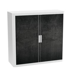 Armoire basse à rideaux Paperflow Sombre Noir, blanc 1&nbsp;100 x 415 x 1&nbsp;040 mm