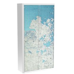 Armoire à rideau Paperflow Continent Bleu, blanc 1&nbsp;100 x 415 x 2&nbsp;040 mm