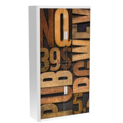 Armoire basse à rideaux Paperflow Chiffres et lettres Assortiment 1&nbsp;100 x 415 x 2&nbsp;040 mm