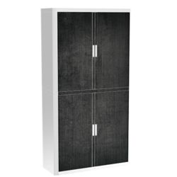 Armoire basse à rideau Paperflow Sombre Noir, blanc 1&nbsp;100 x 415 x 2&nbsp;040 mm