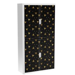 Armoire basse à rideaux Paperflow Triangles Assortiment 1&nbsp;100 x 415 x 2&nbsp;040 mm