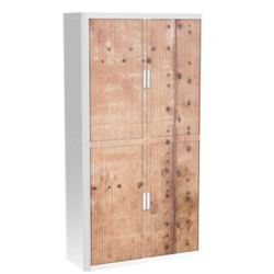 Armoire basse à rideaux Paperflow Ferrum Brun, blanc 1&nbsp;100 x 415 x 2&nbsp;040 mm