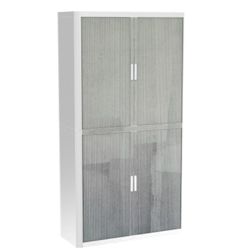Armoire basse à rideaux Paperflow Roller Gris, blanc 1&nbsp;100 x 415 x 2&nbsp;040 mm