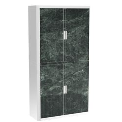Armoire basse à rideaux Paperflow Marbre vert Vert, blanc 1&nbsp;100 x 415 x 2&nbsp;040 mm