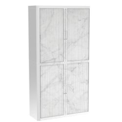 Armoire basse à rideaux Paperflow Blanc Marbre Blanc 1&nbsp;100 x 415 x 2&nbsp;040 mm