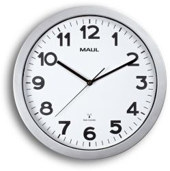 Maul Horloge murale MAULstep 35 x 3 cm Argent, blanc