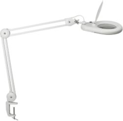 Lampe loupe avec pince Maul MAULviso Blanc LED