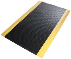 Tapis de sol anti fatique Heavy Duty Diamond Noir, jaune 60 x 90 cm