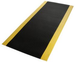 Tapis de sol anti fatique à nervures Noir, jaune 60 x 90 cm