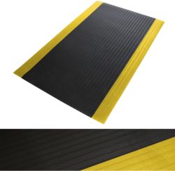 Tapis de sol anti fatique à nervures Noir, jaune 90 x 150 cm