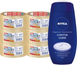 Ruban adhésif transparent tesapack 4124 50 mm x 66 m et crème de douche