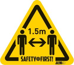 Autocollant Jalema 'Gardez vos distances' 17 x 15 cm Jaune, Noir 4 Unités