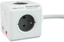 Multiprise WiFi Allocacoc Powercube 4 Ports Type E 1.5 m Blanc, gris