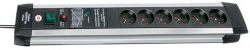Multiprise Brennenstuhl Premium Protect Line 1391004607 6 Prises Type E 3 m Avec interrupteur et parasurtenseur Noir Argenté