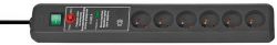 Multiprise Brennenstuhl Secure Tec 1159541376 6 Prises Type E 3 m Avec interrupteur et parasurtenseur Noir