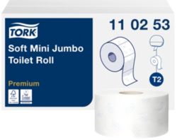 Papier toilette Tork T2 Premium Mini Jumbo 2 épaisseurs 12 Rouleaux de 1214 Feuilles