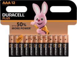 Piles Duracell Plus Power AAA MN2400 LR03 1,5V Alcaline 12 Unités