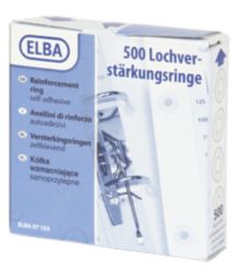 Oeillets autocollants ELBA Plastique Blanc 500 Unités