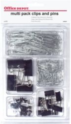 Set Office Depot Trombones Pinces Punaises Noir 212 unités