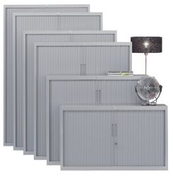 Armoire à portes rideaux Schaffenburg Aluminium 1&nbsp;200 x 450 x 1&nbsp;450 mm