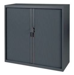 Armoire à portes rideaux Schaffenburg Noir 1&nbsp;200 x 450 x 1&nbsp;050 mm