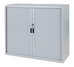 Armoire à portes rideaux Schaffenburg Basic Argenté 1&nbsp;200 x 450 x 1&nbsp;050 mm