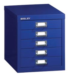 Caissons à tiroirs multiples Bisley Serie 12 5 tiroirs Bleu 279 x 408 x 330 mm