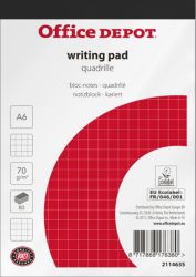 Bloc notes Office Depot Assortiment Quadrillé micro perforé A6 70 g