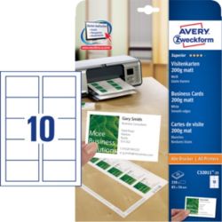 Cartes de visite AVERY Zweckform C32011 25 Blanc Mat 200 g