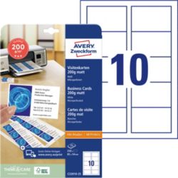 Cartes de visite AVERY Zweckform C32010 25 Blanc Mat 185 g