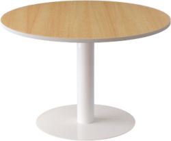Table ronde Paperflow EasyOffice Imitation hêtre, blanc 1&nbsp;150 x 1&nbsp;150 x 750 mm