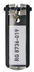 Porte clés DURABLE KEY CLIP 25 x 65 mm Noir 6 Unités